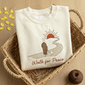 Walk For Peace Embroidered Sweatshirt, Buddhist Monks Spiritual Zen Shirt, Aesthetic Peace Advocate Shirt, Mindfulness Meditation Shirt