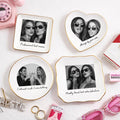 Personalised Bestie Photo Trinket Dish, Custom Jewelry Ring Dish, Bridesmaid Proposal, Ceramic Trinket Tray for Best Friend, Wedding Gift