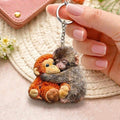 Viral Punch Monkey 2D Wooden Keychain, Cute Baby Monkey with Plush Toy Gift, Gift for Animal Lovers, Baby Monkey Punch, Baby Punch Gifts