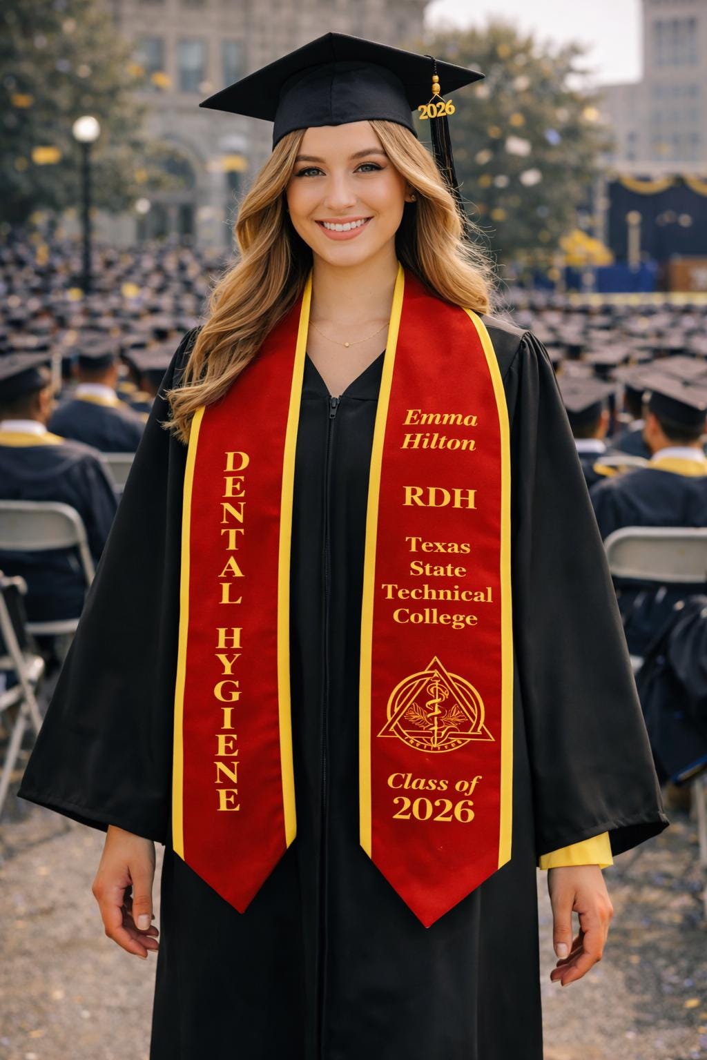 Dental Hygiene Stole RDH Graduation, Dental Hygienist Sash Class of 2026, Custom Your Design Text Logo Graduation Stole, Graduation Gifts
