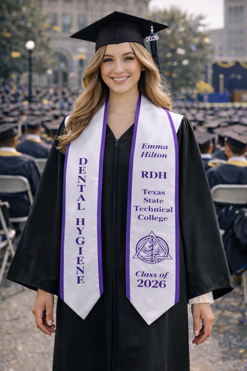 Dental Hygiene Stole RDH Graduation, Dental Hygienist Sash Class of 2026, Custom Your Design Text Logo Graduation Stole, Graduation Gifts