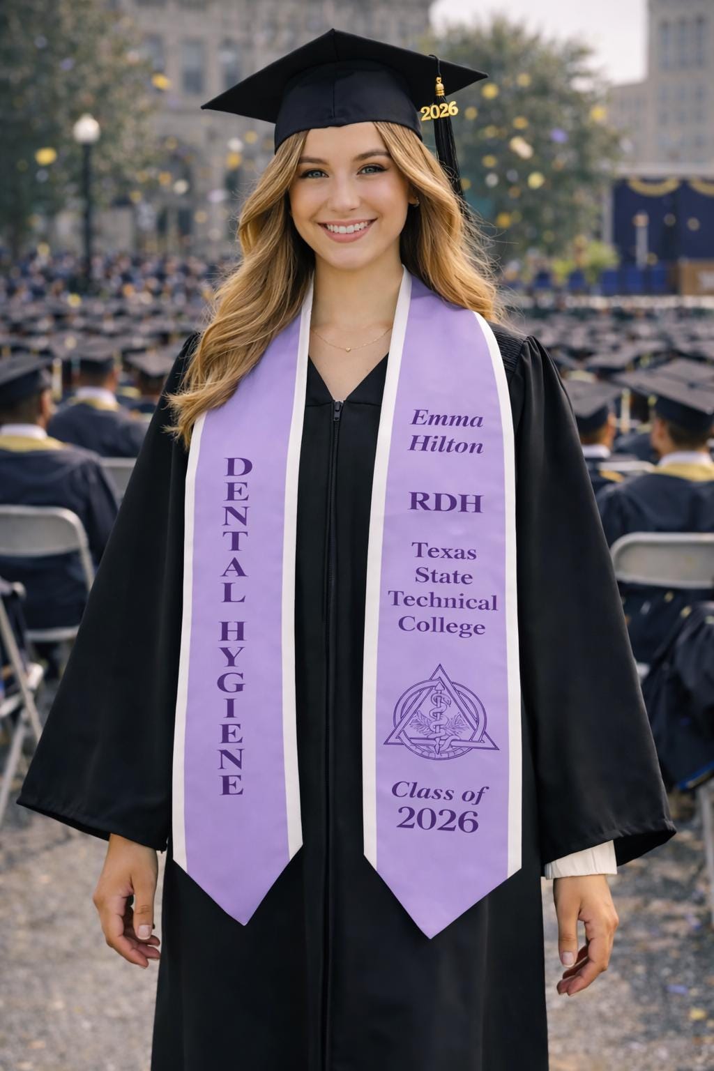 Dental Hygiene Stole RDH Graduation, Dental Hygienist Sash Class of 2026, Custom Your Design Text Logo Graduation Stole, Graduation Gifts