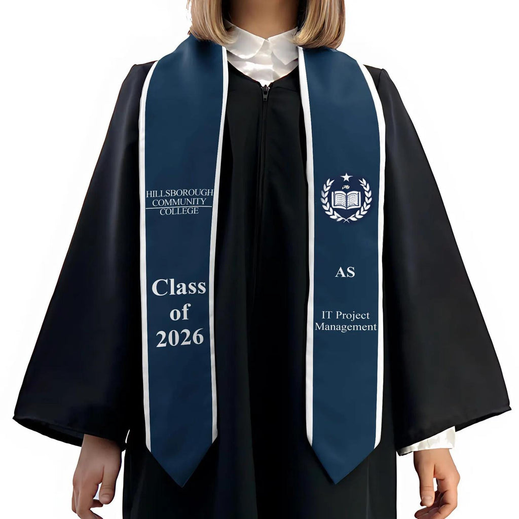 Custom Your Design Text Logo Graduation Stole, Personalized Graduation Print Sash with Name, Class of 2026 Graduation Stole, Graduation Gift