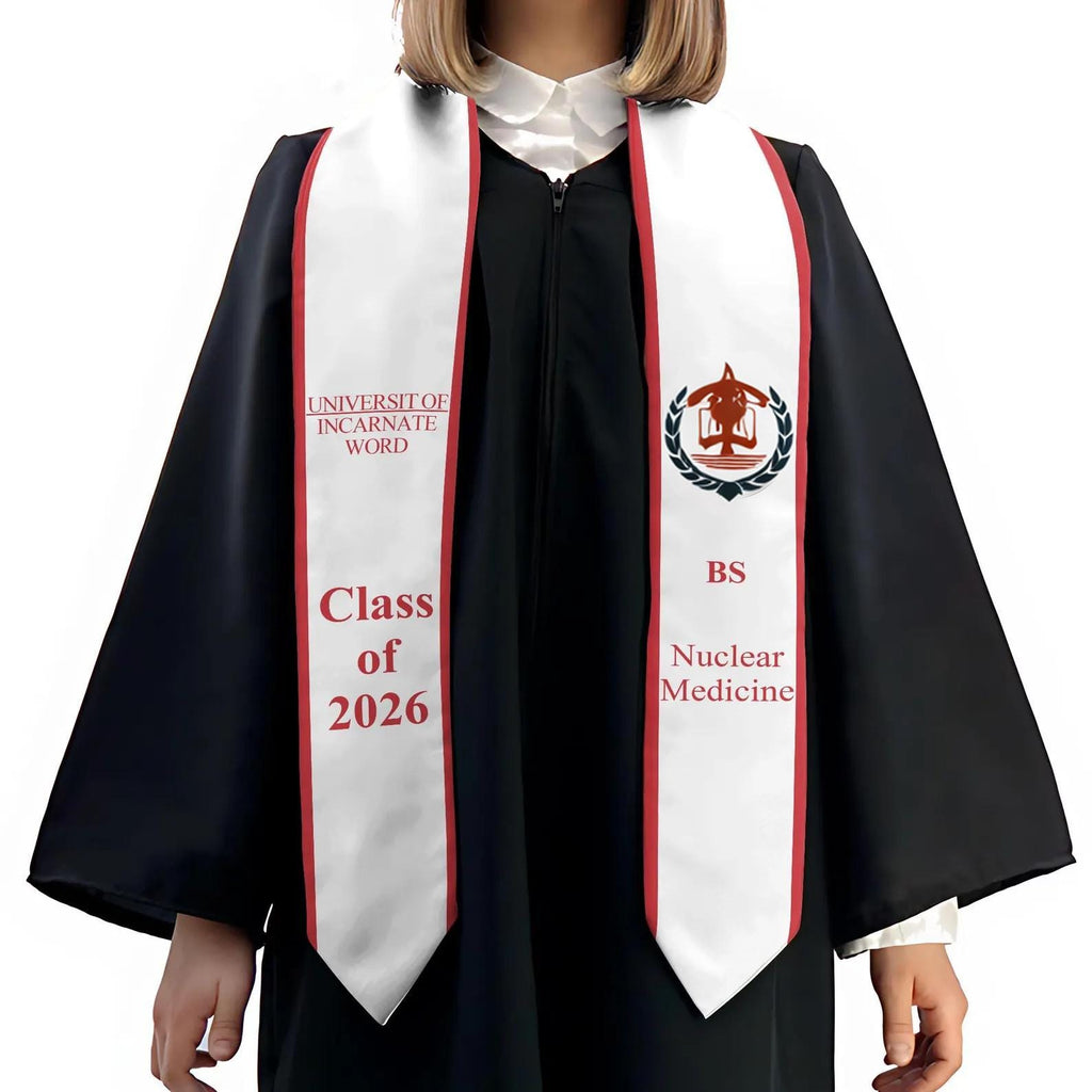 Custom Your Design Text Logo Graduation Stole, Personalized Graduation Print Sash with Name, Class of 2026 Graduation Stole, Graduation Gift