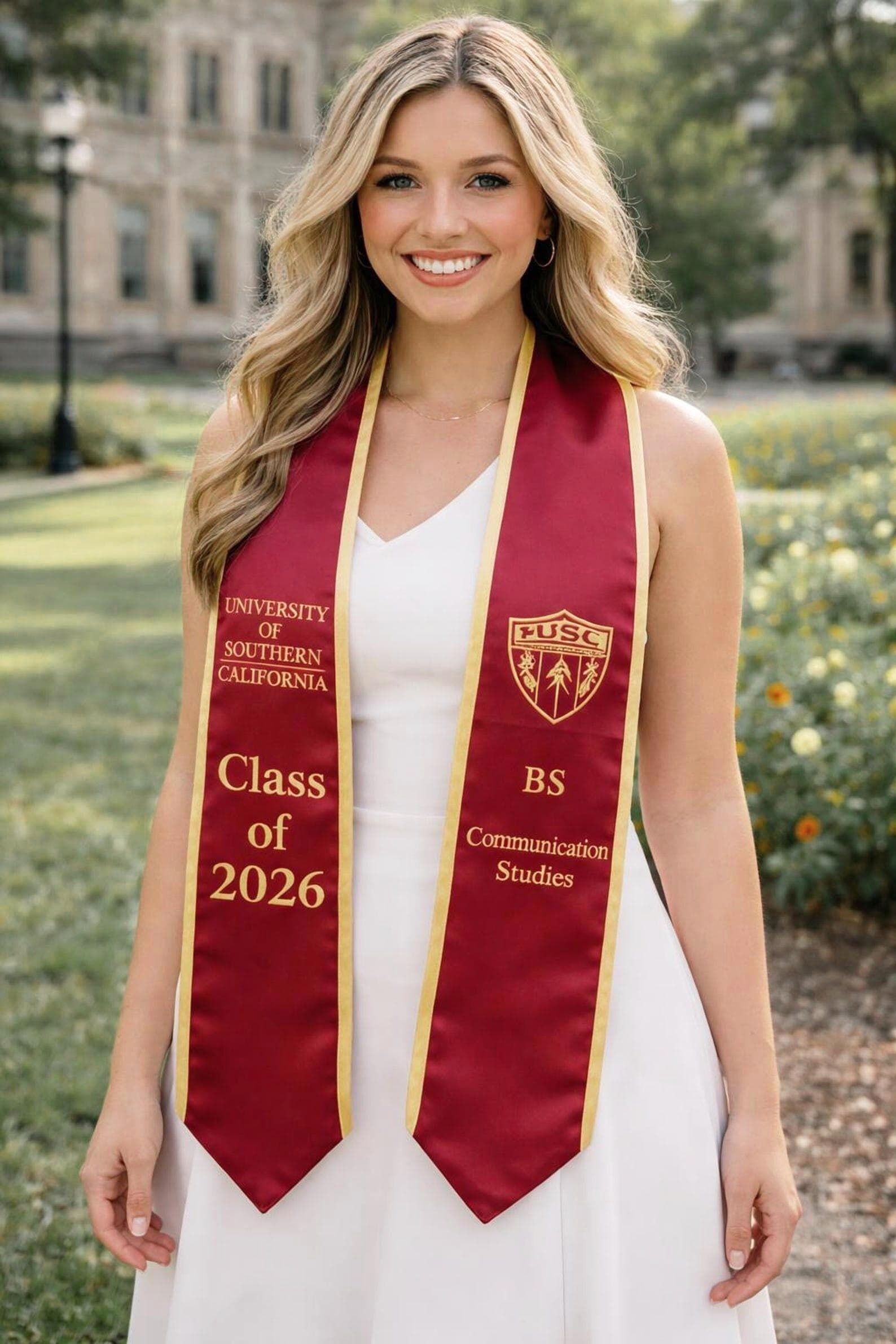 Custom Your Design Text Logo Graduation Stole, Personalized Graduation Print Sash with Name, Class of 2026 Graduation Stole, Graduation Gift