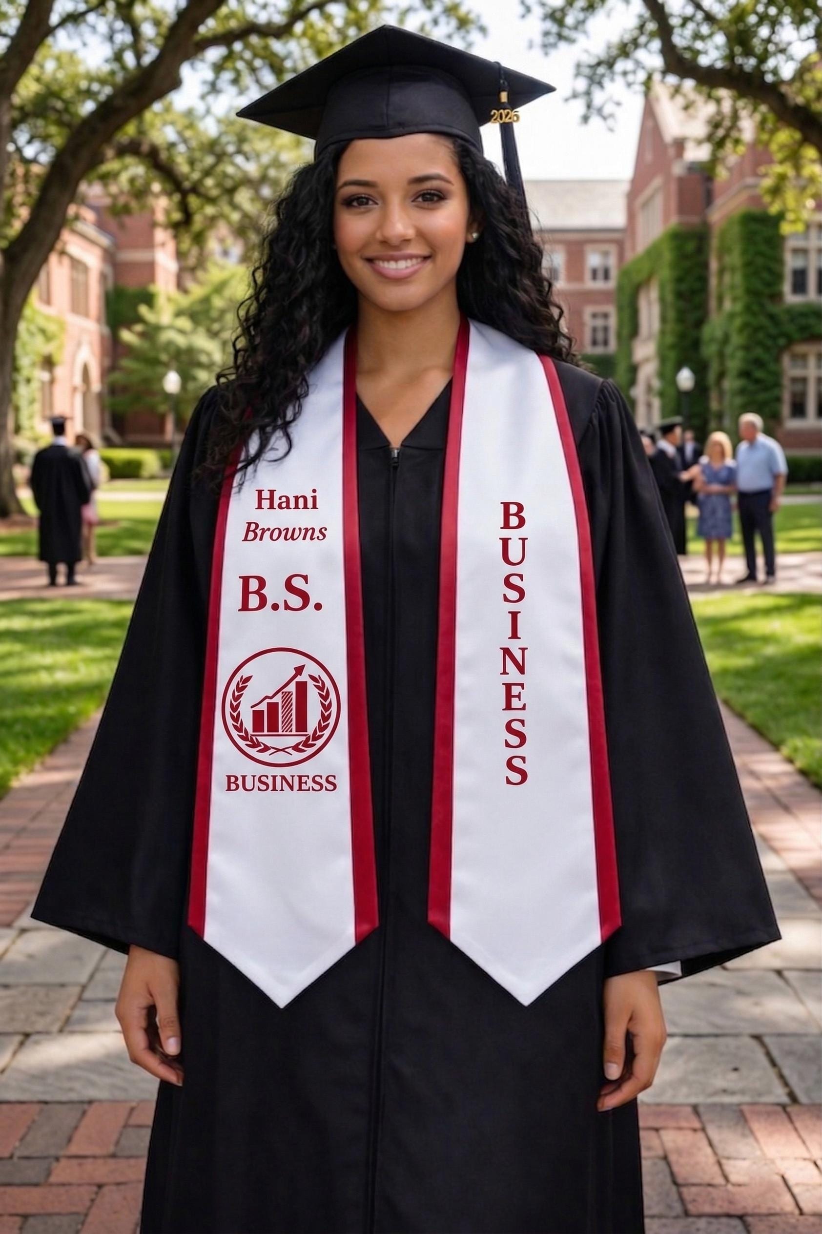 Custom Your Design Text Logo Graduation Stole, Personalized Graduation Sash with Name, Class of 2026 Graduation Stole,Custom Graduation Gift