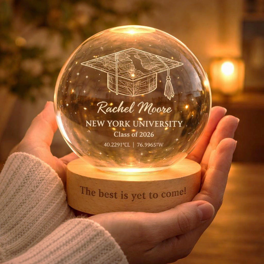 Personalized Graduation Gift, Personalized Crystal Ball Night Light, Custom Campus Map Graduation Gift, Class Of 2026 Gift,2026 Grad Gift