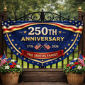 Personalized America 250th Anniversary Fan Flag, Family Is Our Strength, Custom Name Family, 250 Years USA Flag, July 4th Independence Day