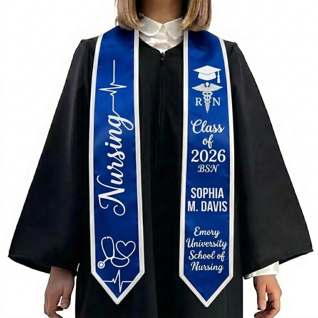 Customized Nursing Stole, Nursing Graduation Stole, RN Stole Nursing Stole Graduation 2026, Nursing Graduation, Nursing Stole Graduate 2026