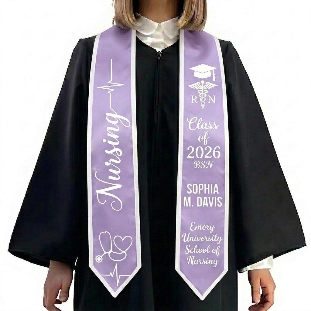 Customized Nursing Stole, Nursing Graduation Stole, RN Stole Nursing Stole Graduation 2026, Nursing Graduation, Nursing Stole Graduate 2026