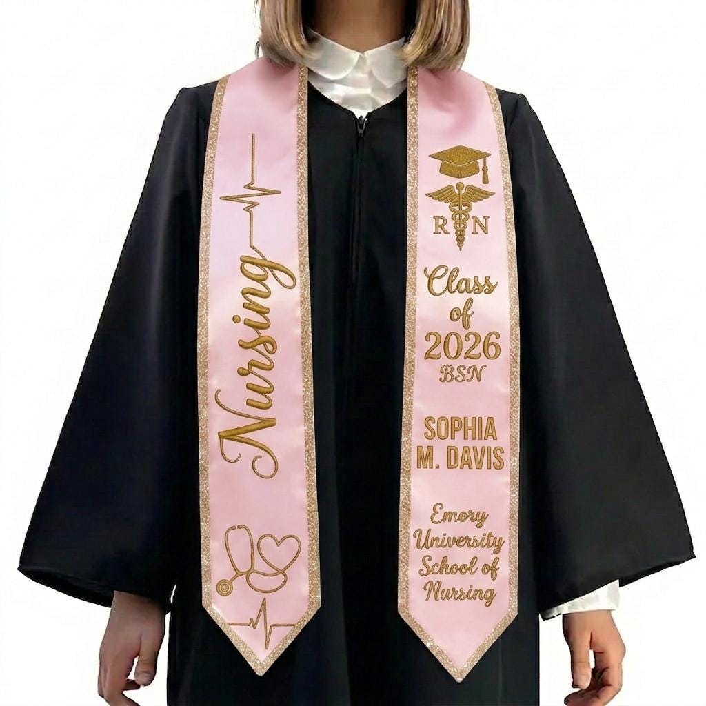Customized Nursing Stole, Nursing Graduation Stole, RN Stole Nursing Stole Graduation 2026, Nursing Graduation, Nursing Stole Graduate 2026