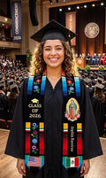 Personalized Mexican Graduation Stole, Custom Mexican Graduation Sash, Mexican American Flag Graduation Sash 2026, Mexican Stole 2026 Grad
