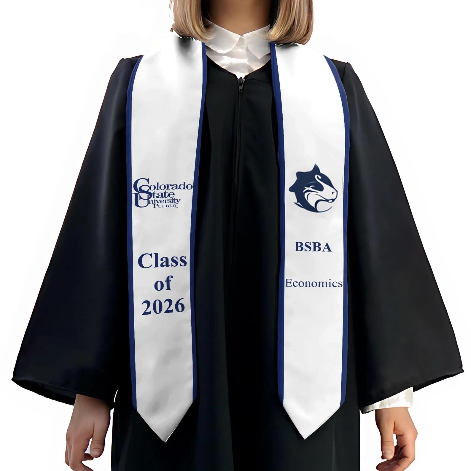 Custom Your Design Text Logo Graduation Stole, Personalized Graduation Print Sash with Name, Class of 2026 Graduation Stole, Graduation Gift