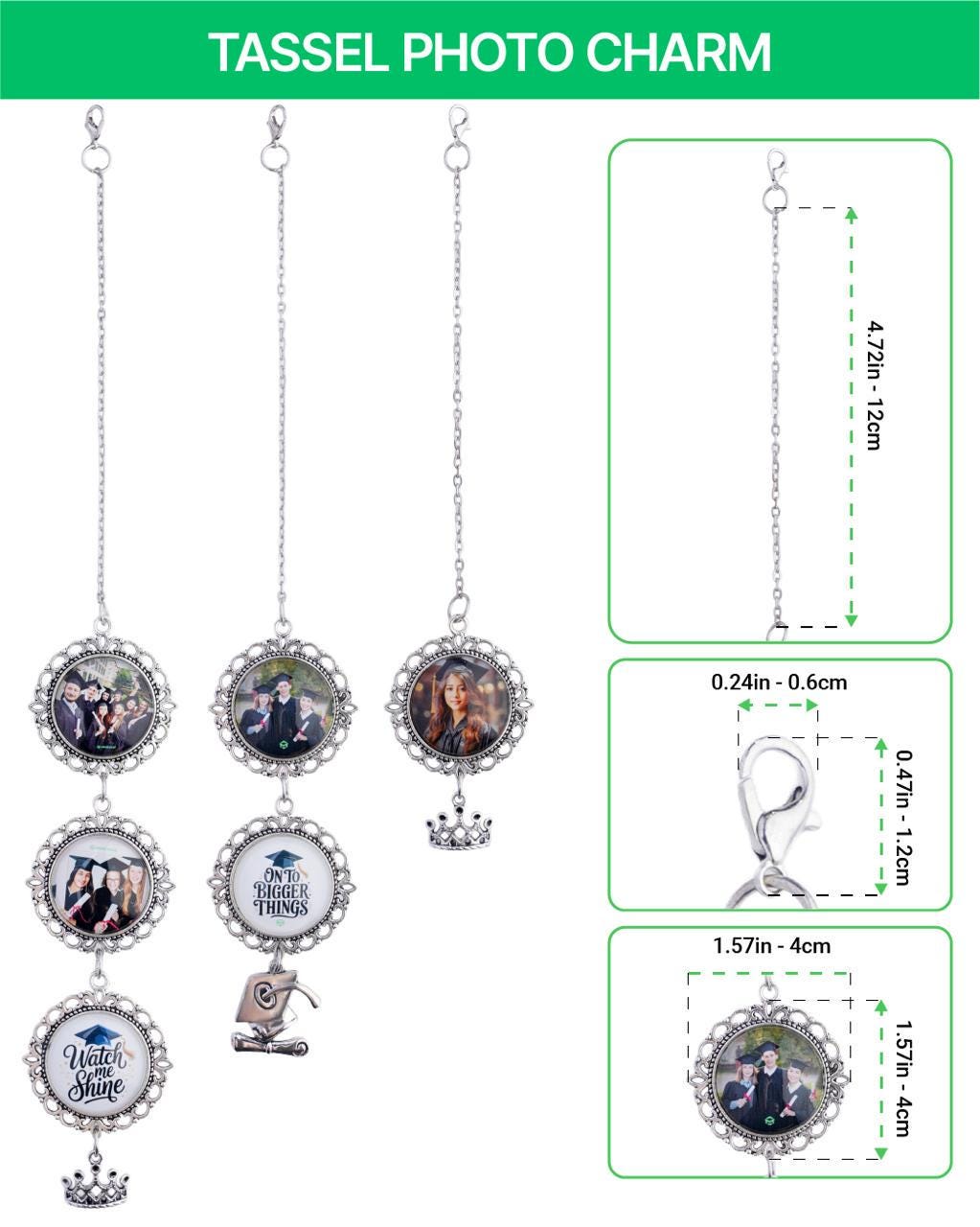 Graduation Walking Beside You Every Step Photo Charm, Personalized Memorial Tassel Charm, In Loving Memory Gift For Her, Graduation Gift