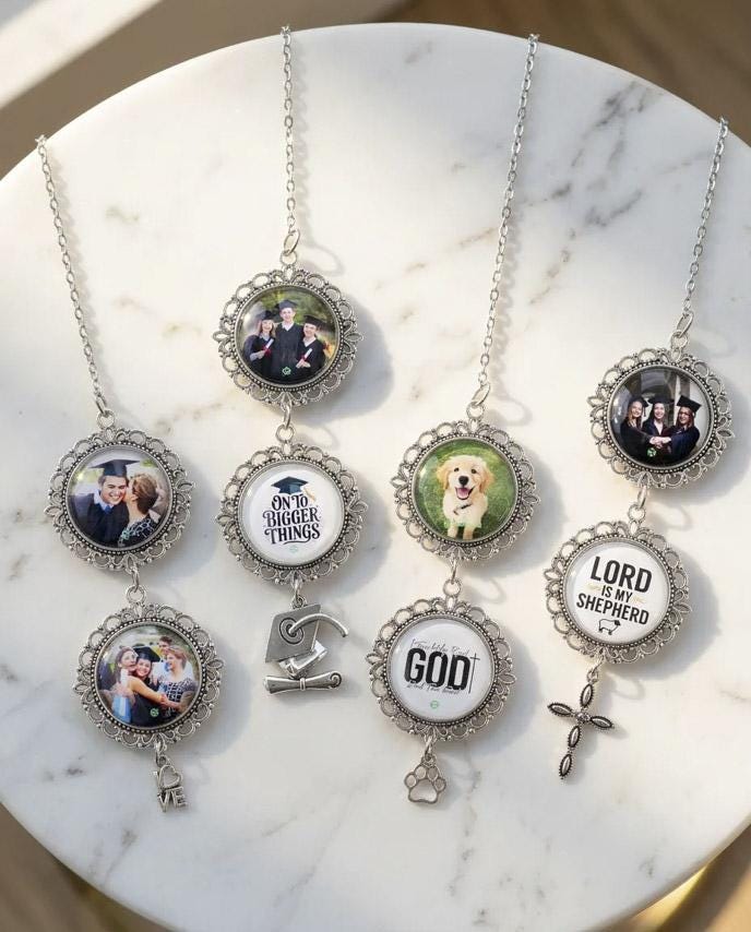 Graduation Walking Beside You Every Step Photo Charm, Personalized Memorial Tassel Charm, In Loving Memory Gift For Her, Graduation Gift