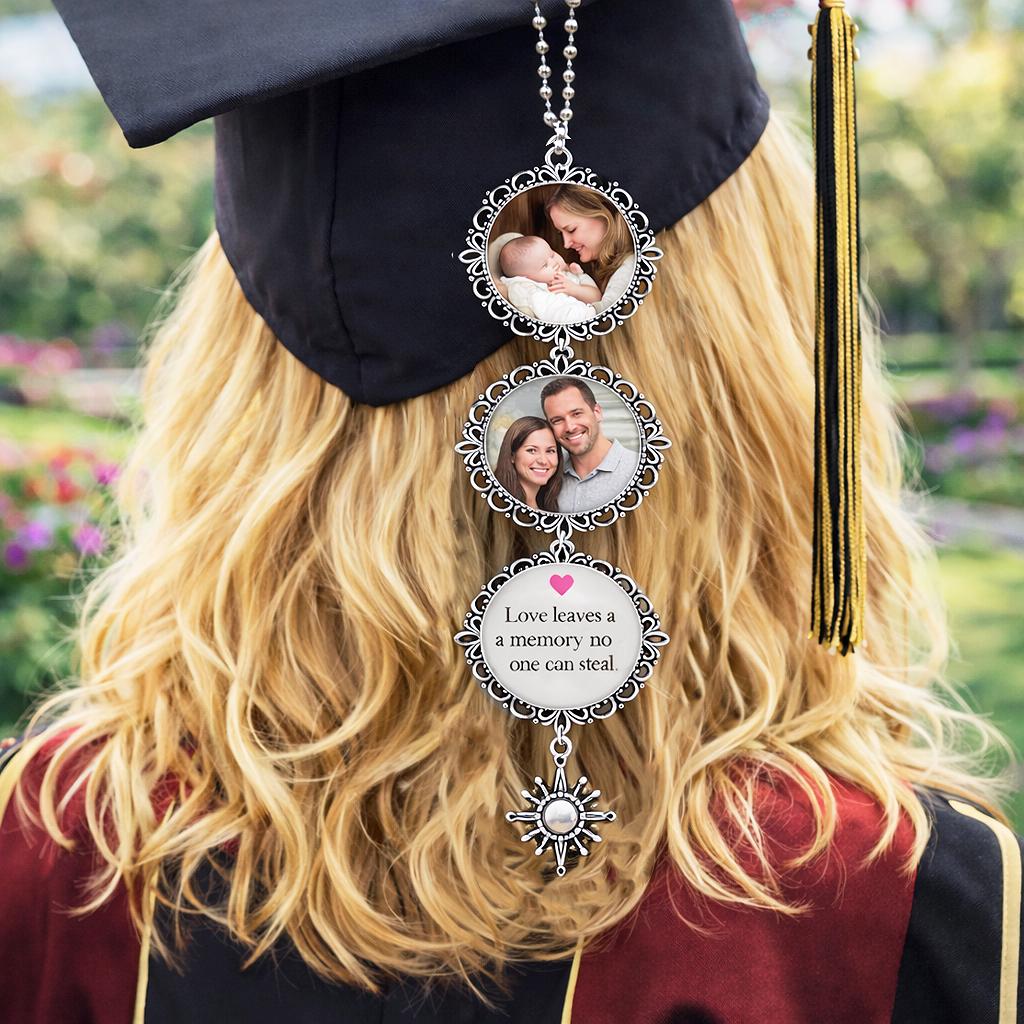 Graduation Walking Beside You Every Step Photo Charm, Personalized Memorial Tassel Charm, In Loving Memory Gift For Her, Graduation Gifts