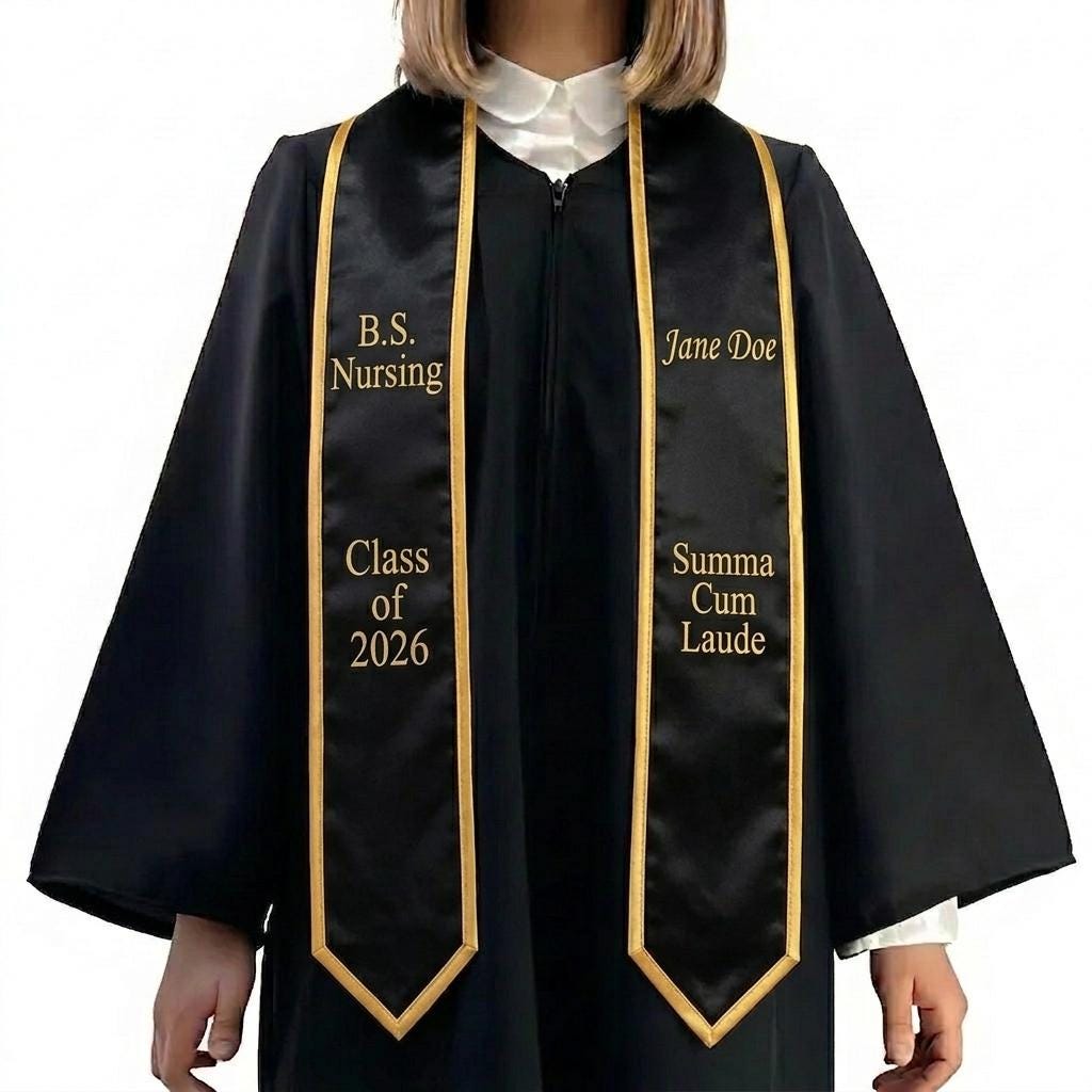 Personalized Summa Cum Laude 2026 Stole, Custom Your Design Text Logo Graduation Stole, Class of 2026 Graduation Stole, Graduation Gift