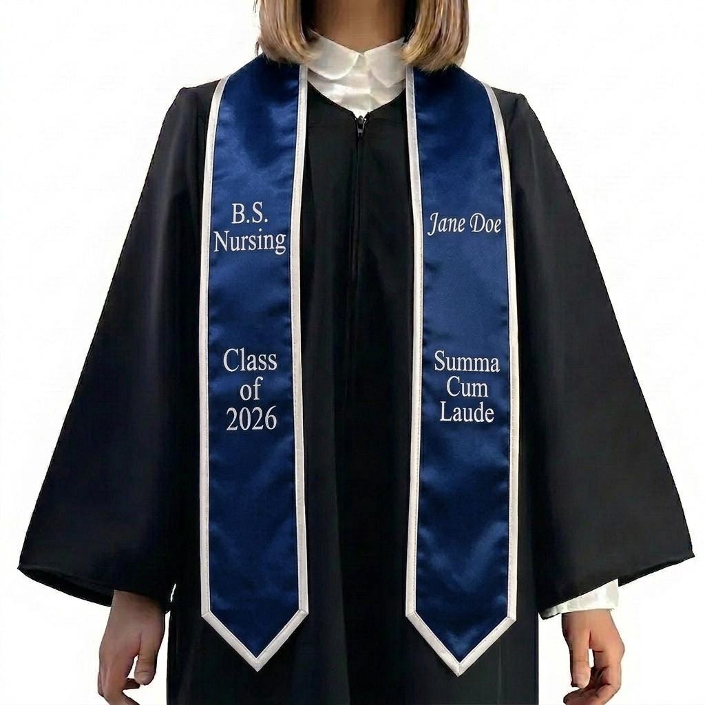 Personalized Summa Cum Laude 2026 Stole, Custom Your Design Text Logo Graduation Stole, Class of 2026 Graduation Stole, Graduation Gift