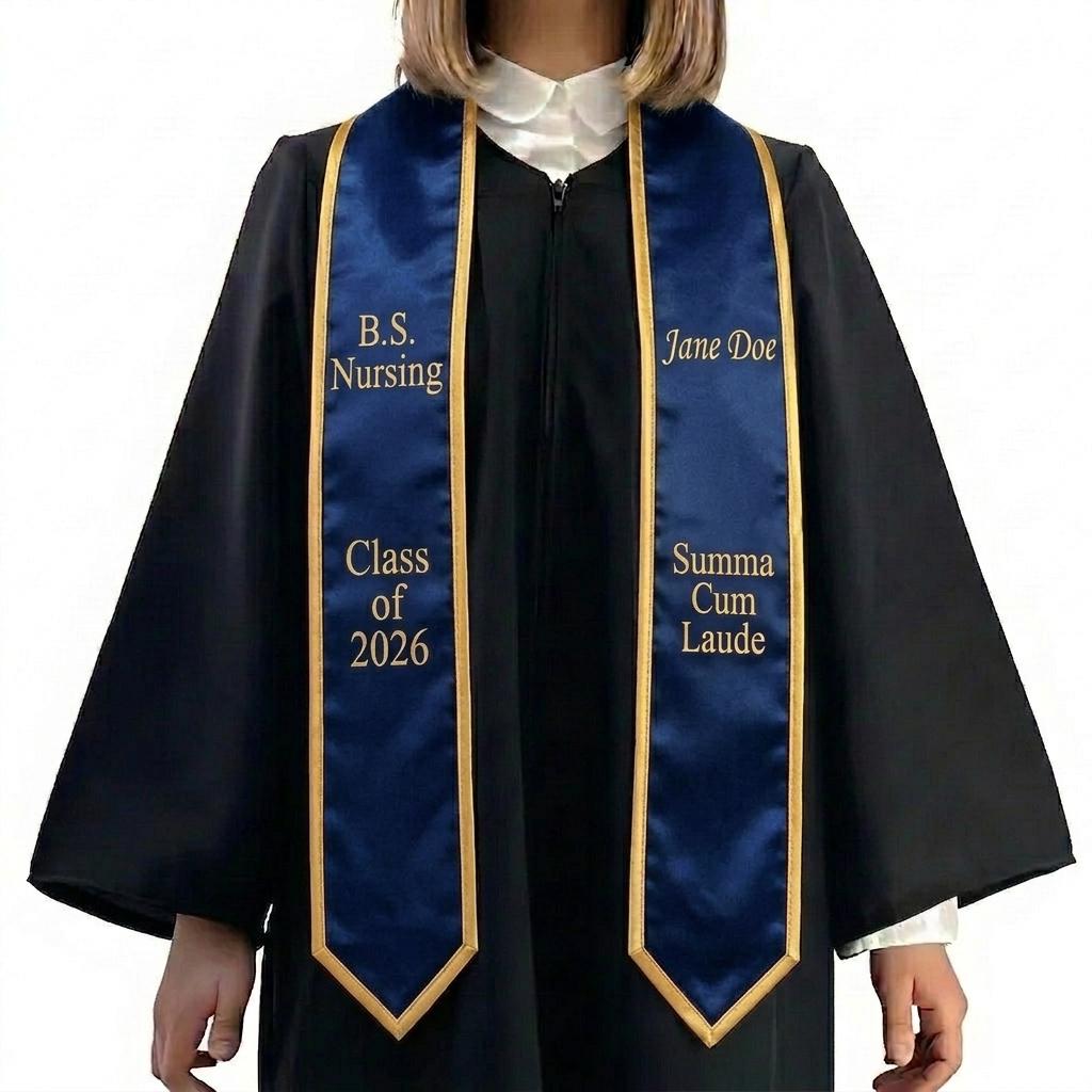 Personalized Summa Cum Laude 2026 Stole, Custom Your Design Text Logo Graduation Stole, Class of 2026 Graduation Stole, Graduation Gift