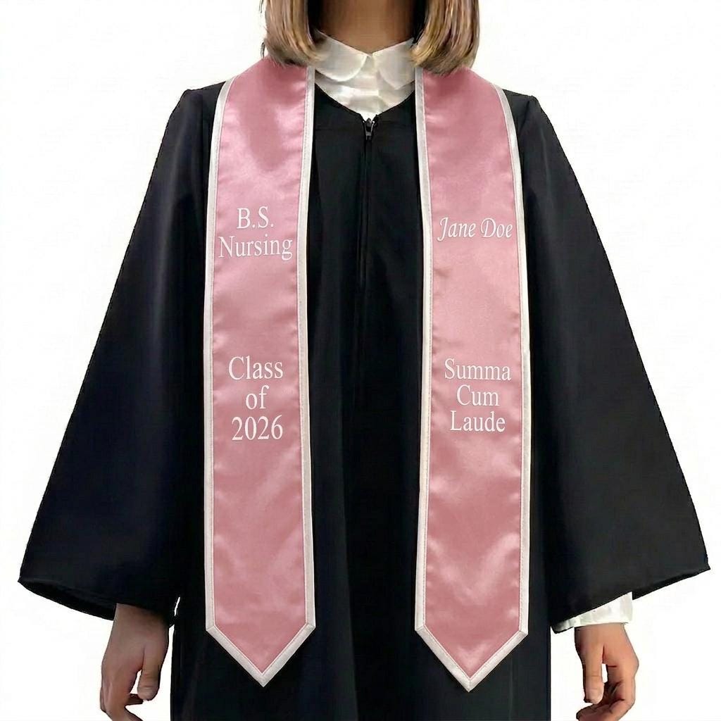 Personalized Summa Cum Laude 2026 Stole, Custom Your Design Text Logo Graduation Stole, Class of 2026 Graduation Stole, Graduation Gift