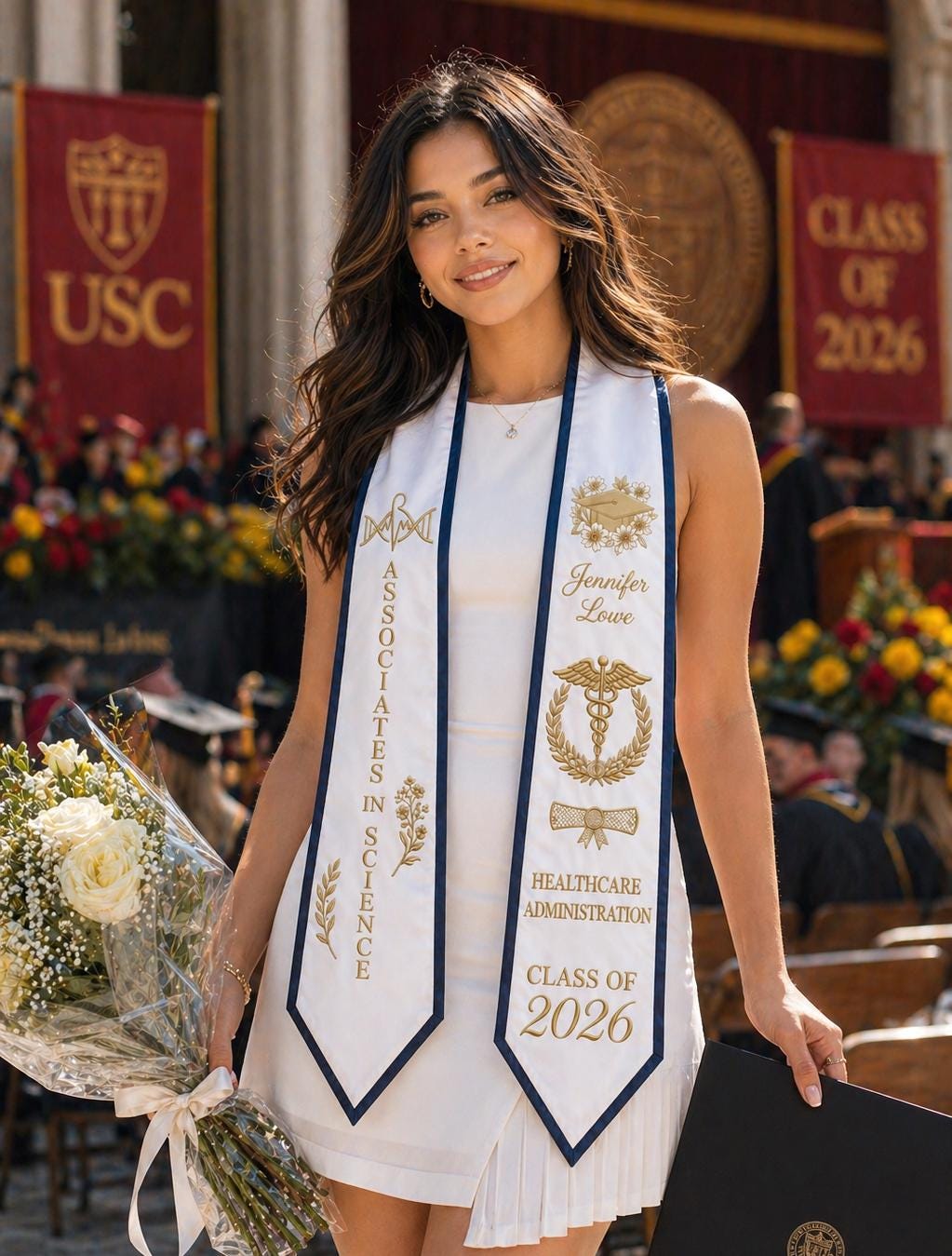 Customized Nursing Graduation Stole: Healthcare, Class of 2026 Sash, RN Nursing Graduation 2026, Printed Custom Logo & Name Graduation Sash