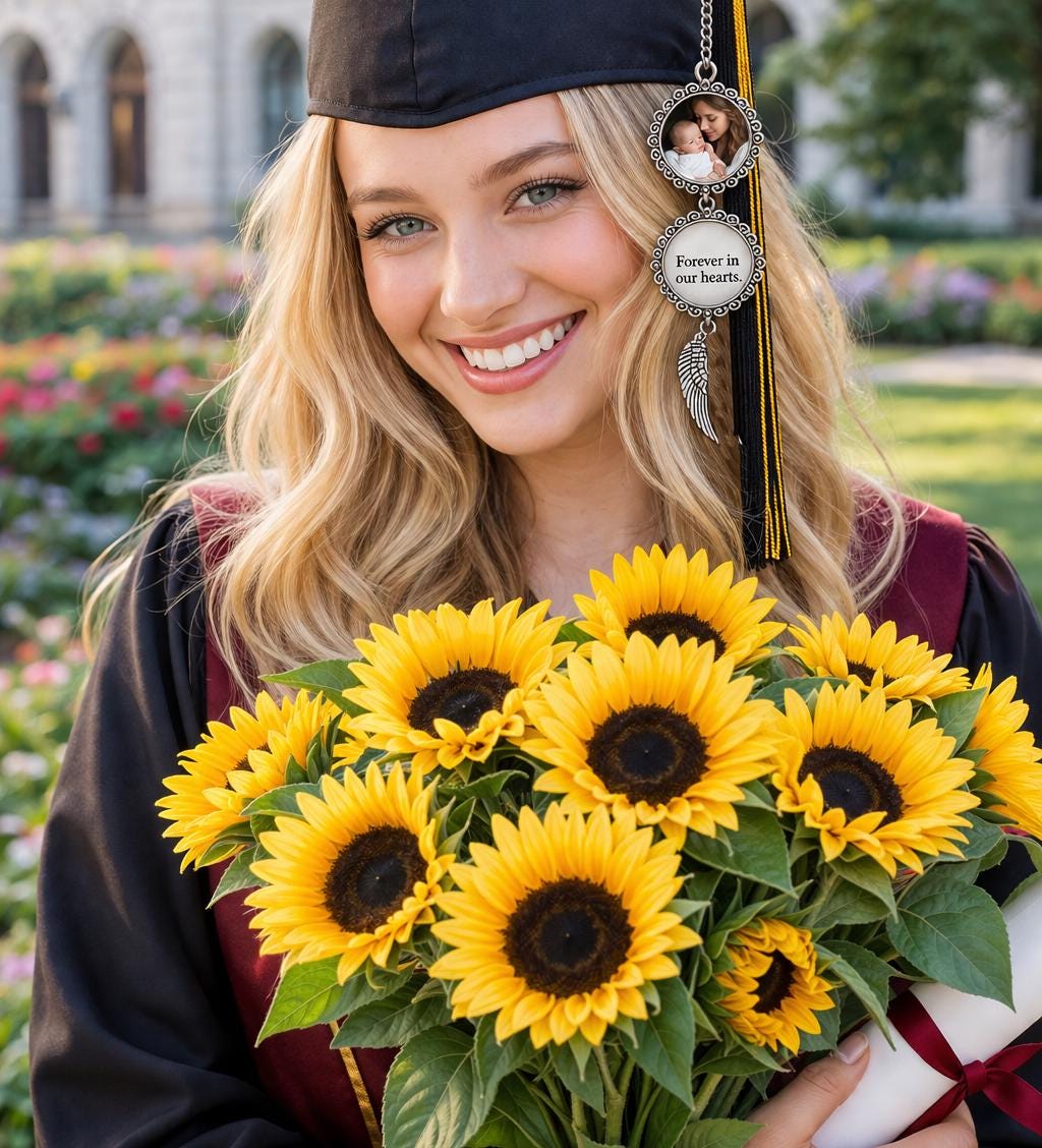Graduation Walking Beside You Every Step Photo Charm, Personalized Memorial Tassel Charm, In Loving Memory Gift For Her, Graduation Gifts