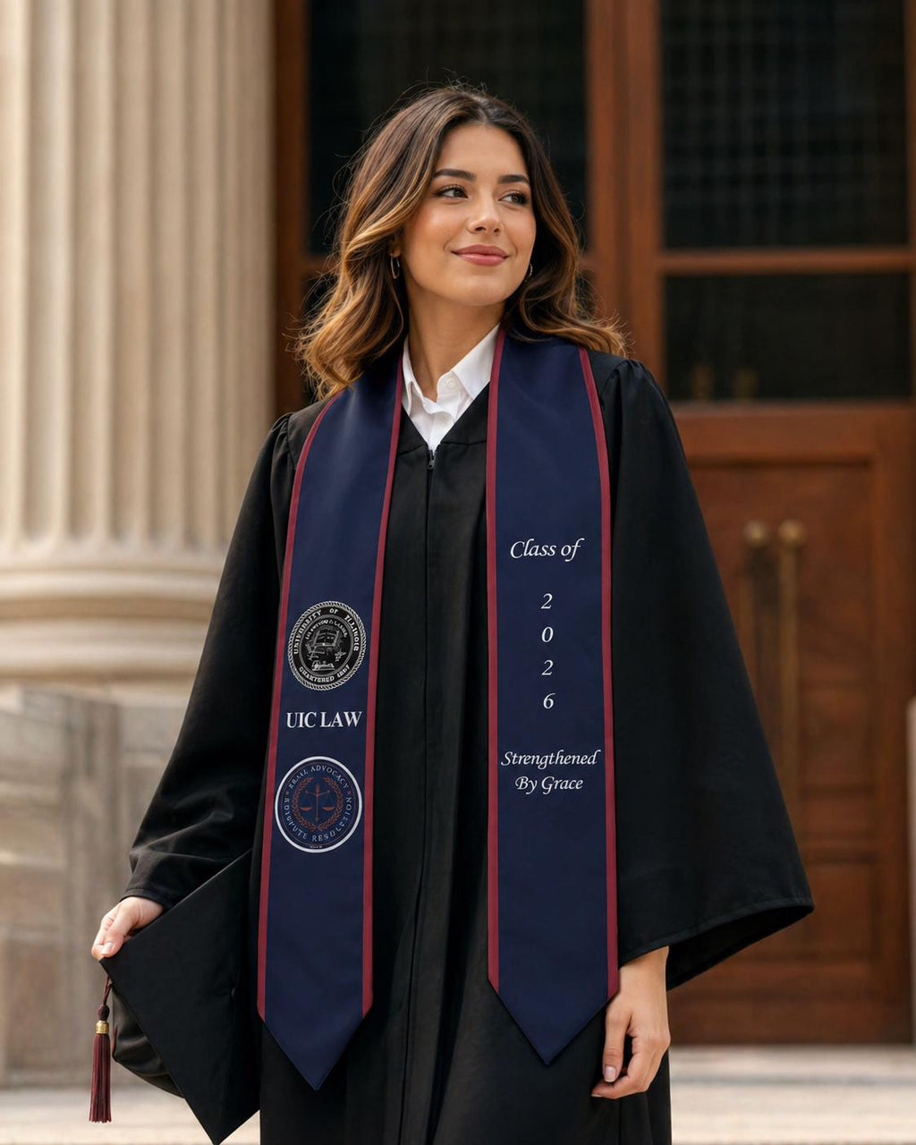 Personalized Law School Graduation Stole, Custom Law Student Sash, JD Grad Stole, Class of 2026 Graduation Gifts, Custom Logo Name Stole