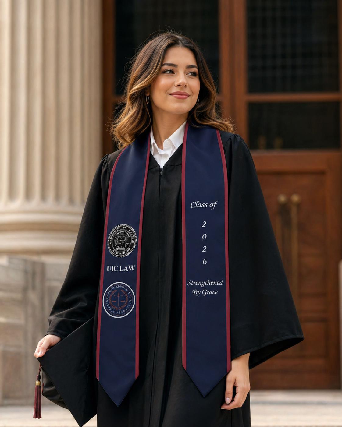 Personalized Law School Graduation Stole, Custom Law Student Sash, JD Grad Stole, Class of 2026 Graduation Gifts, Custom Logo Name Stole