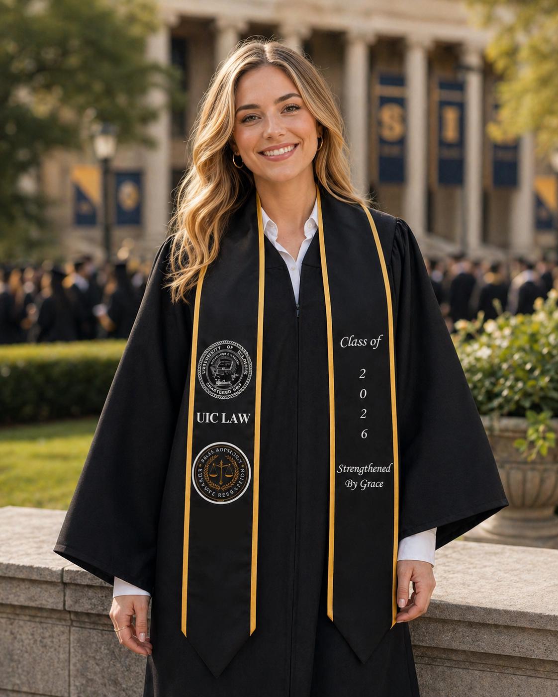 Personalized Law School Graduation Stole, Custom Law Student Sash, JD Grad Stole, Class of 2026 Graduation Gifts, Custom Logo Name Stole